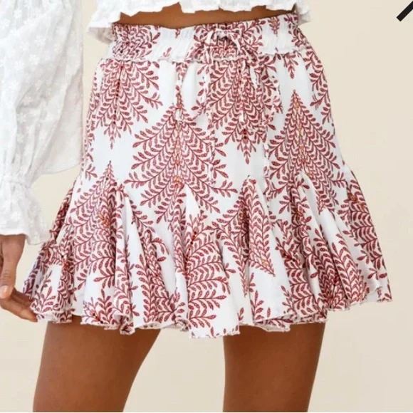 Selfie Leslie Tops Selfie Leslie Robyn Flounce Mini Skirt Leaf